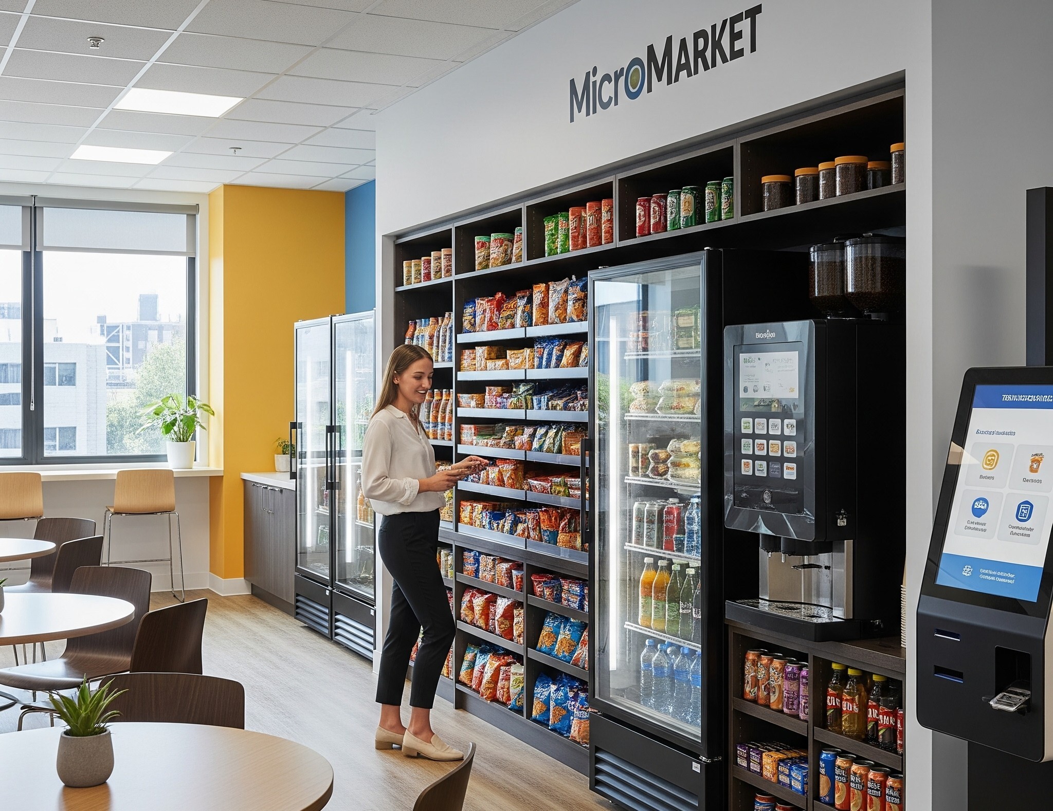 femal-happily-browsing-micro-market